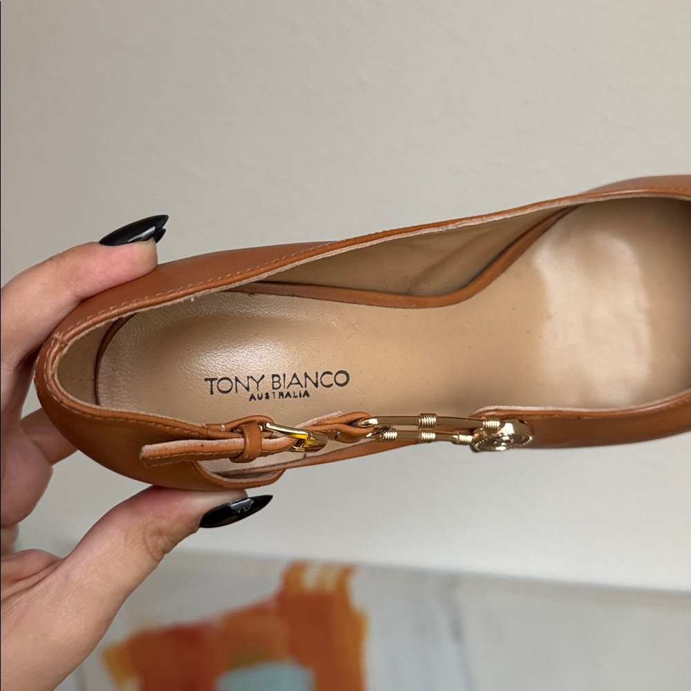 Tony Bianco Caramel Brown Heels - Picture 5 of 7
